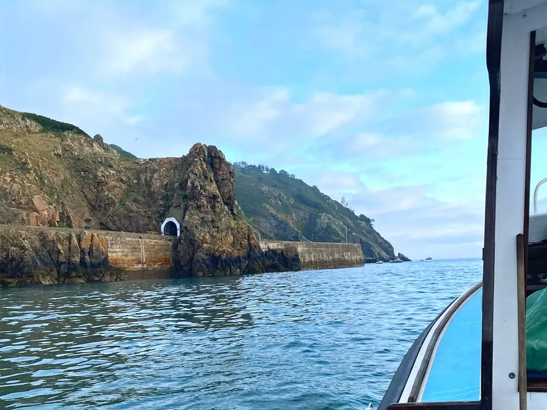 The passenger ferry crossing the sea towards Sark, Channel Islands