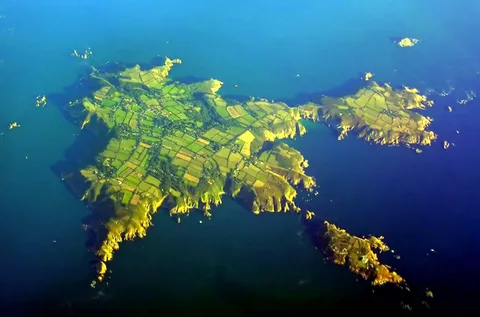 Sark seen from the air, Channel Islands