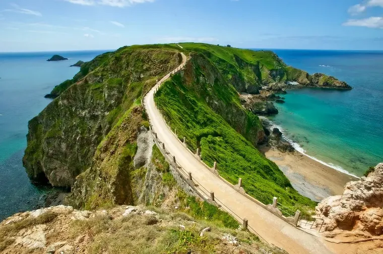 The headland view from La Coupée on Sark, Channel Islands