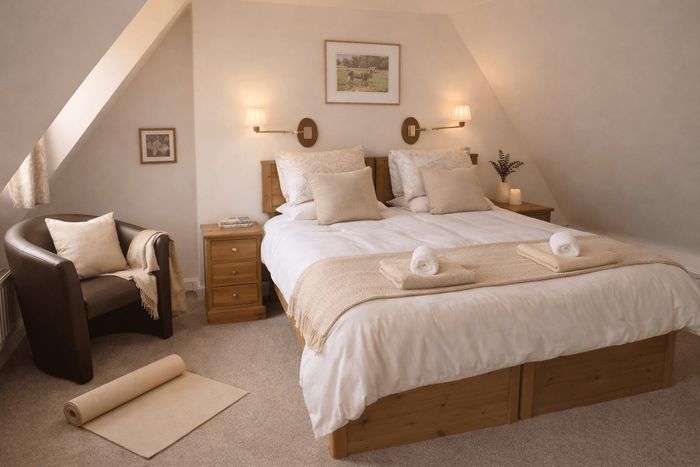 The Sea Lavender bedroom at the retreat house on Sark