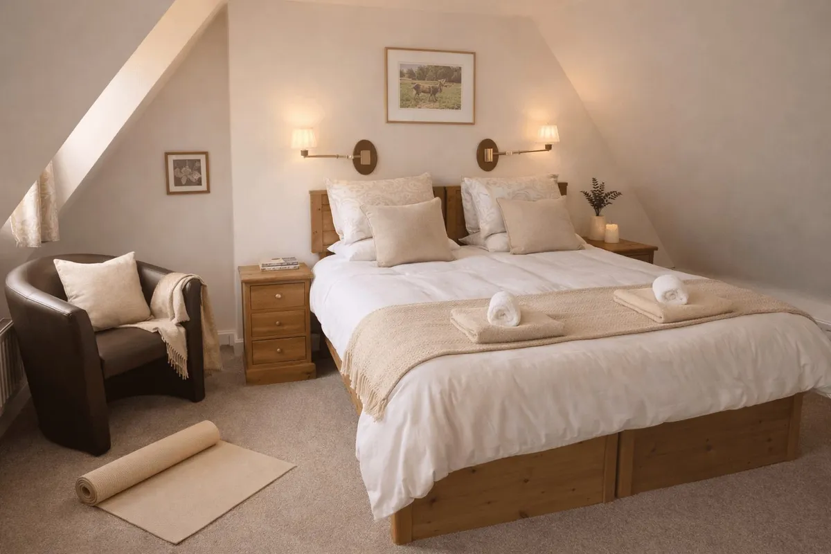 The Sea Lavender bedroom at the retreat house on Sark