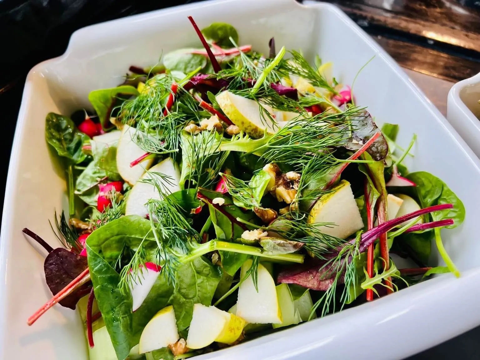 A vegetarian salad of homegrown produce at the retreat on Sark