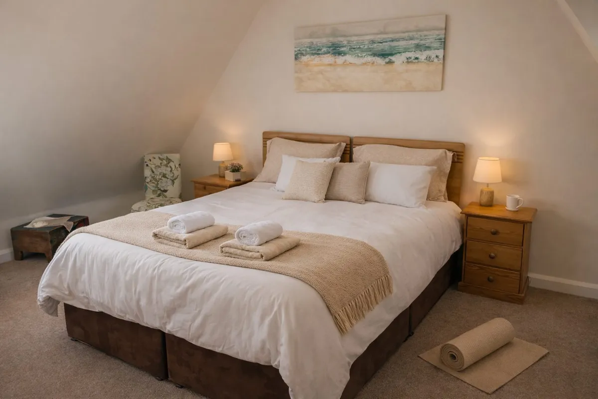 The Wild Thyme double bedroom at the retreat house on Sark